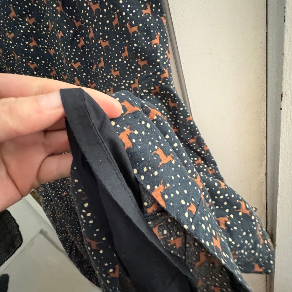 L.L. Bean Navy Midi Dress with Deer Pattern - Picture 4 of 9
